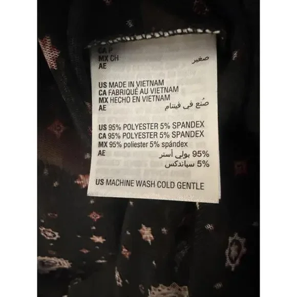 NWT Stlye & Co Black Red Boho Peasant Blouse S Small - Picture 4 of 6